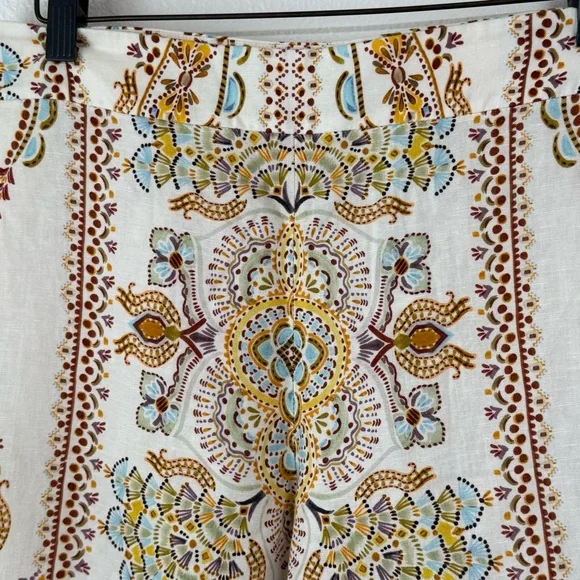 ZARA High-Waisted Boho Linen-Blend Wide Leg Pants - Size S EUC - Picture 3 of 13